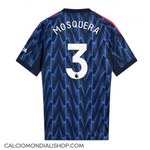 Maglie da calcio Arsenal Cristhian Mosquera #3 Seconda Maglia 2025-26 Manica Corta